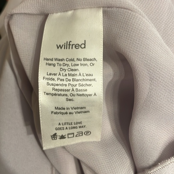 Aritzia Wilfred Sabine Dress Faux-wrap Mini Dress pockets purple Size S - Picture 8 of 9